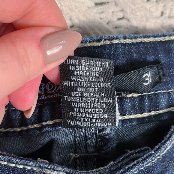 YNQ | Blue Wash Distressed Boot Cut Jeans | Bottoms - Picture 12 of 12